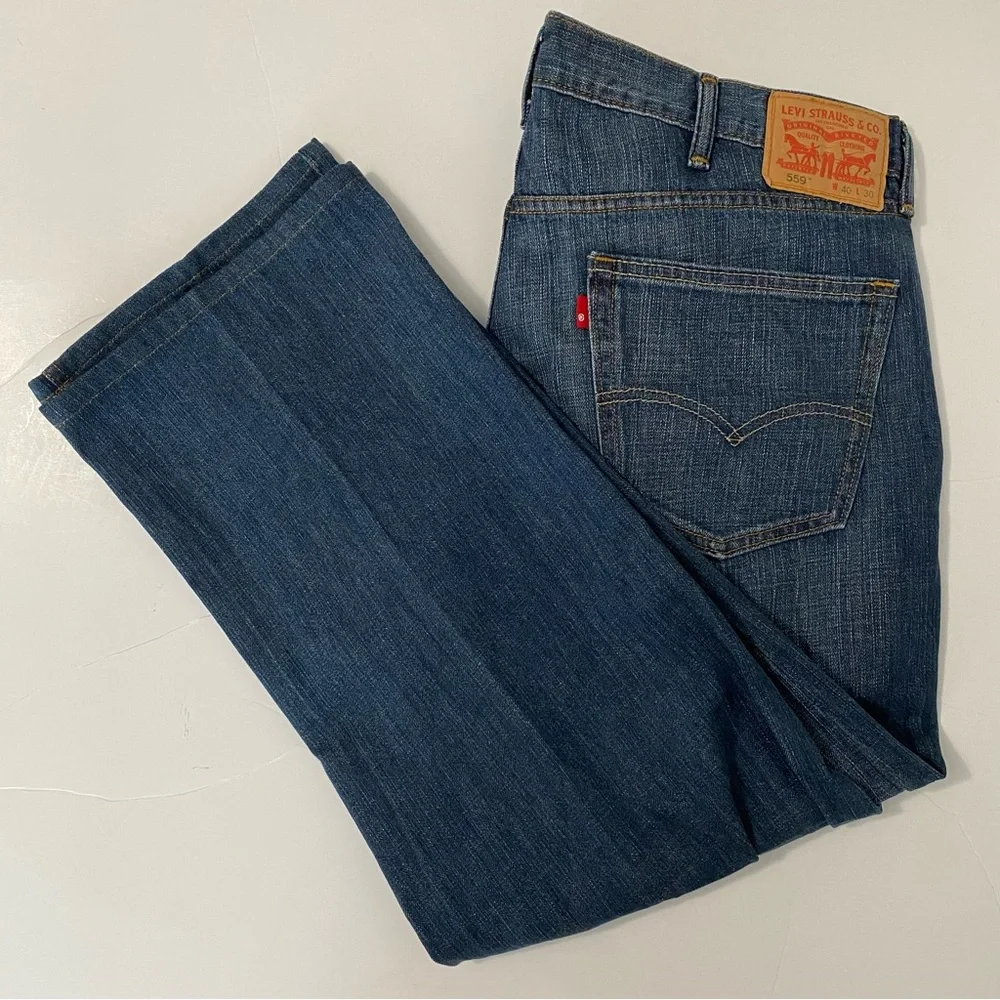 Levi’s Men’s 559 Straight Leg Denim Blue Jeans 40x30 Workwear Rugged Casual